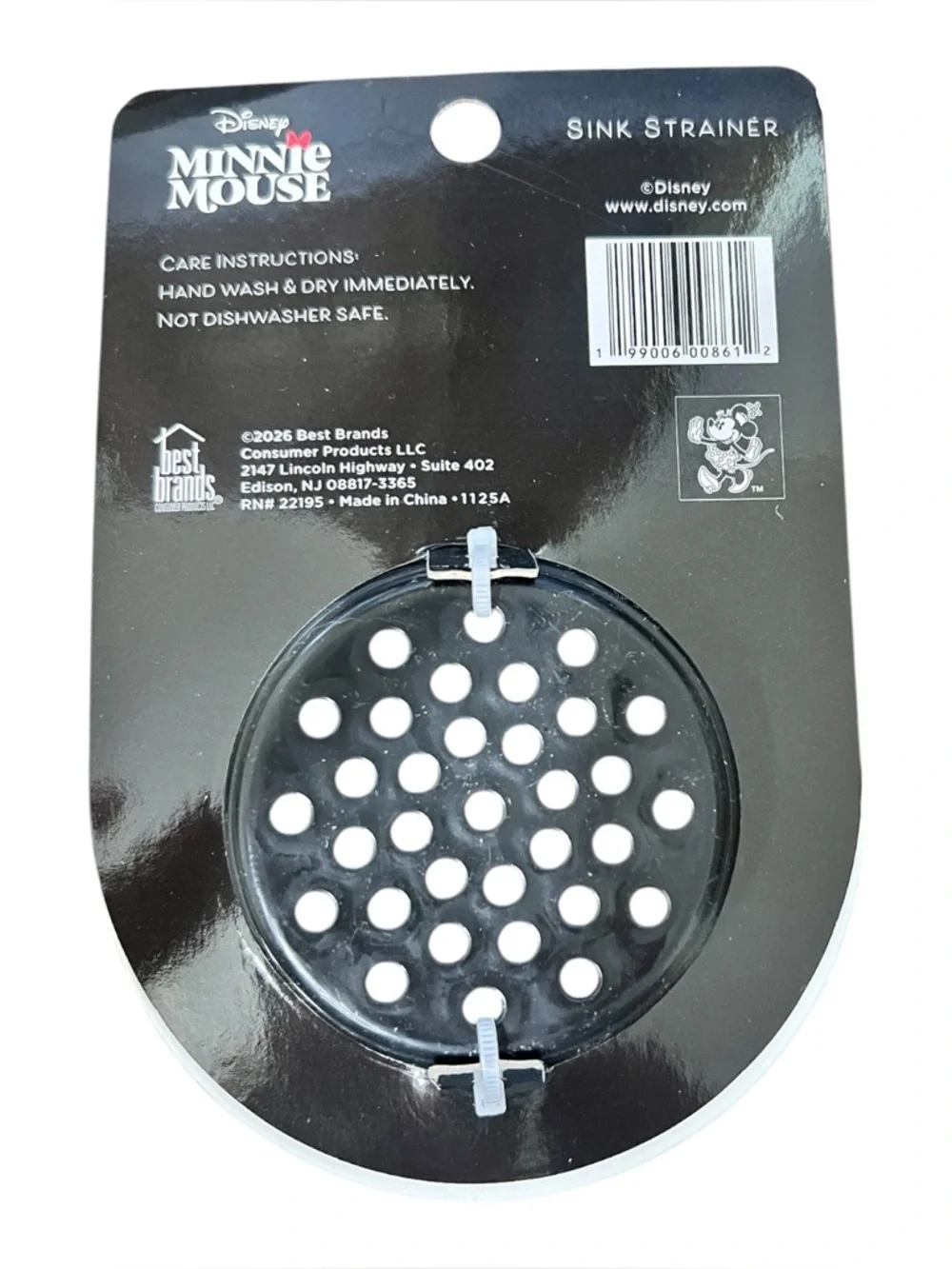 Disney Minnie Mouse Black, Red, Blue & Yellow Sink Strainer